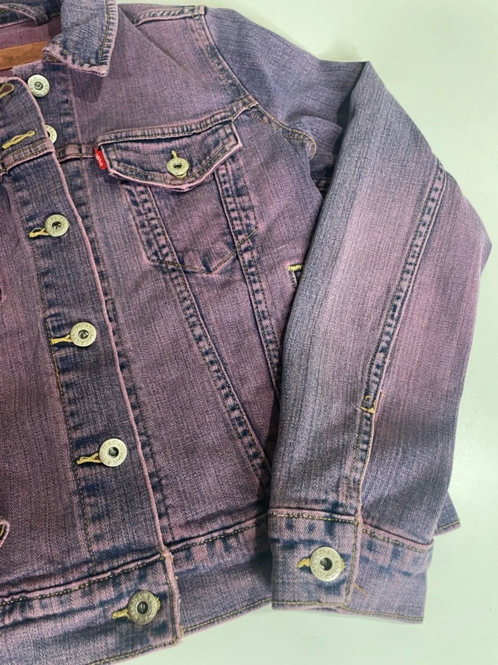 Vintage Look LEVI'S Purple Jean Jacket - Y2K Aesthetic - Feb 2010 - Size S - Picture 5 of 16